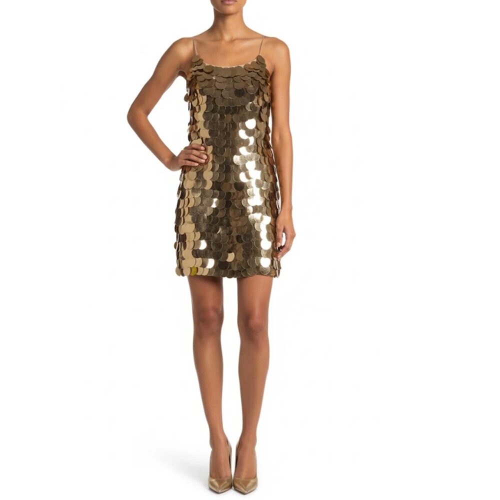 ✨NWT✨ Alice + Olivia CONTESSA Sz 6 Gold Paillettes Mini  ( NWTSz 6 )